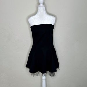 XXI Black Strapless Mini Party Dress with Tulle underskirt- Large